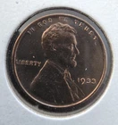 1933 P Lincoln Wheat Cent Penny RB UNC  "Actual Coin Pictured"