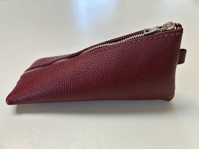 Portland Leather Goods Cosmo Alpine Pouch Pebbled Leather Zippered Makeup Bag