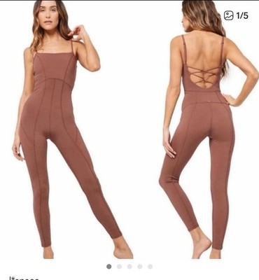 L Space Go The Distance Jumpsuit One Piece Legging Medium Black