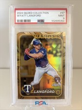 2024 Wyatt Langford Topps Chrome Gilded Collection Rookie 47/99 PSA 9 MINT POP 7
