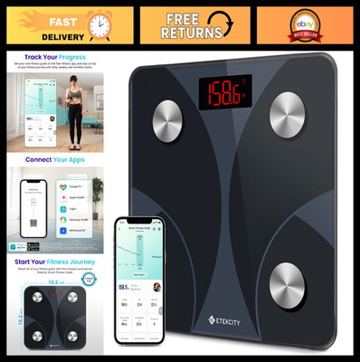 Smart Body Weight & Fat Scale, FSA Eligible, Bluetooth Connectivity, Ash-Black