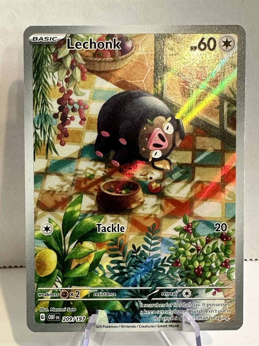 Pokemon TCG - Lechonk Card 209/197 Obsidian Flames Illustration Rare