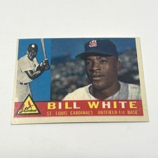 Topps 1960 Bill White 355 St. Louis Cardinals Baseball Trading Card Base Set Topps 1960 Bill White 355 St. Louis Cardinals Baseball Trading Card Base Set