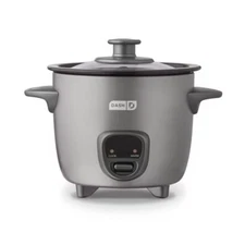 Dash 2-Cup Mini Rice Cooker - Graphite, Automatic Keep Warm, Includes Recipes 