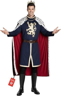 Men`s Royal Medieval King Costume Adult King Arthur Medieval Renaissance Prince
