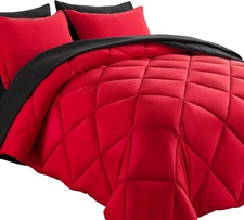 Bed in a Bag Full Reversible Comforter Sets 7Pcs All Season down Alternative Bed