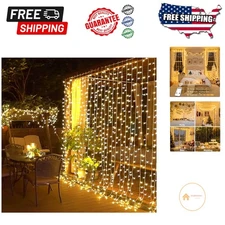 Dimmable 300 LED Fairy Curtain Lights - Indoor/Outdoor Remote Control Decor