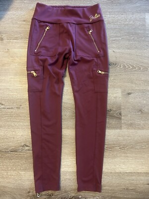 JUSTICE Girls Burgundy Cargo Legging, Pull On, Elastic Waist, Size: 12 Excellent