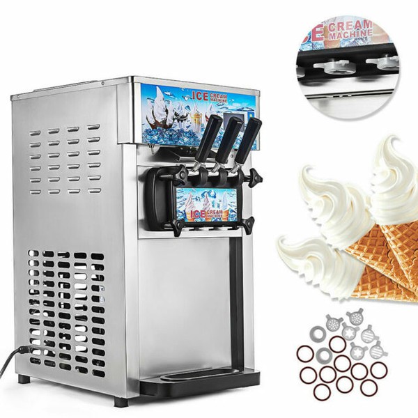 Taishi ZM168 18L/H Commercial Soft Frozen Yogurt Cone Maker Silver