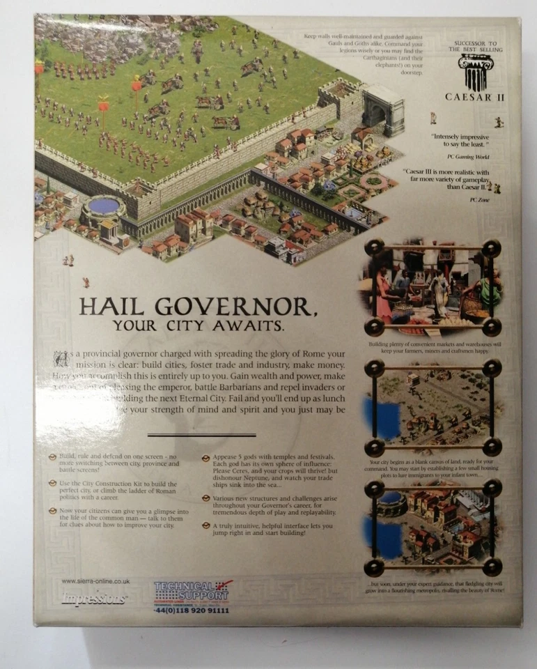 CAESAR III PC BIG BOX USATO COMPLETO PAL UK RARO DA COLLEZIONE - Immagine 4 di 4