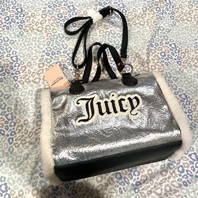 New Silver Juicy Couture Purse Bag Handbag Shear Genius Satchel
