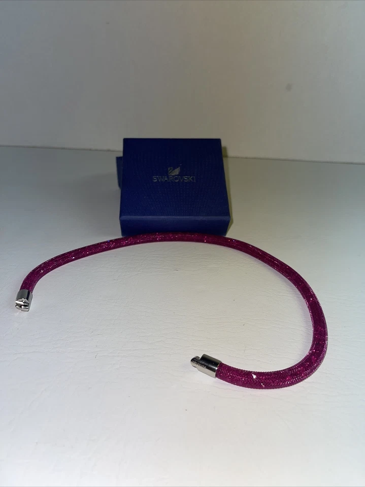 Pulsera doble tubo nailon fucsia Swarovski Stardust para mujer pequeña 5102547 Foto 2 de 4