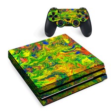 PS4 Pro Console Skins Decal Wrap ONLY - green trippy color mix psychedelic