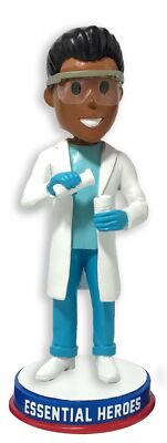 Scientist Lab Technicians Essential Heroes Bobblehead Male Dark Skin Tone