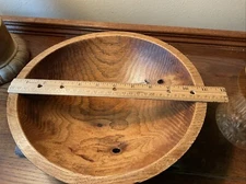 VTG  Med Size Wood Dough Bowl Rustic Farmhouse Countrycore Decor Hole Unique