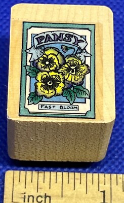 PANSY FLOWER SEED PACKET FAST BLOOM Spring Hero Arts COUNTRY GARDEN Rubber Stamp