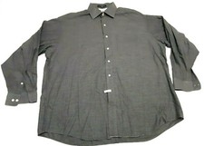 Mens Tommy Hilfiger Button Down Long Sleeve Dress Shirt Gray 17 1/2 34-35 