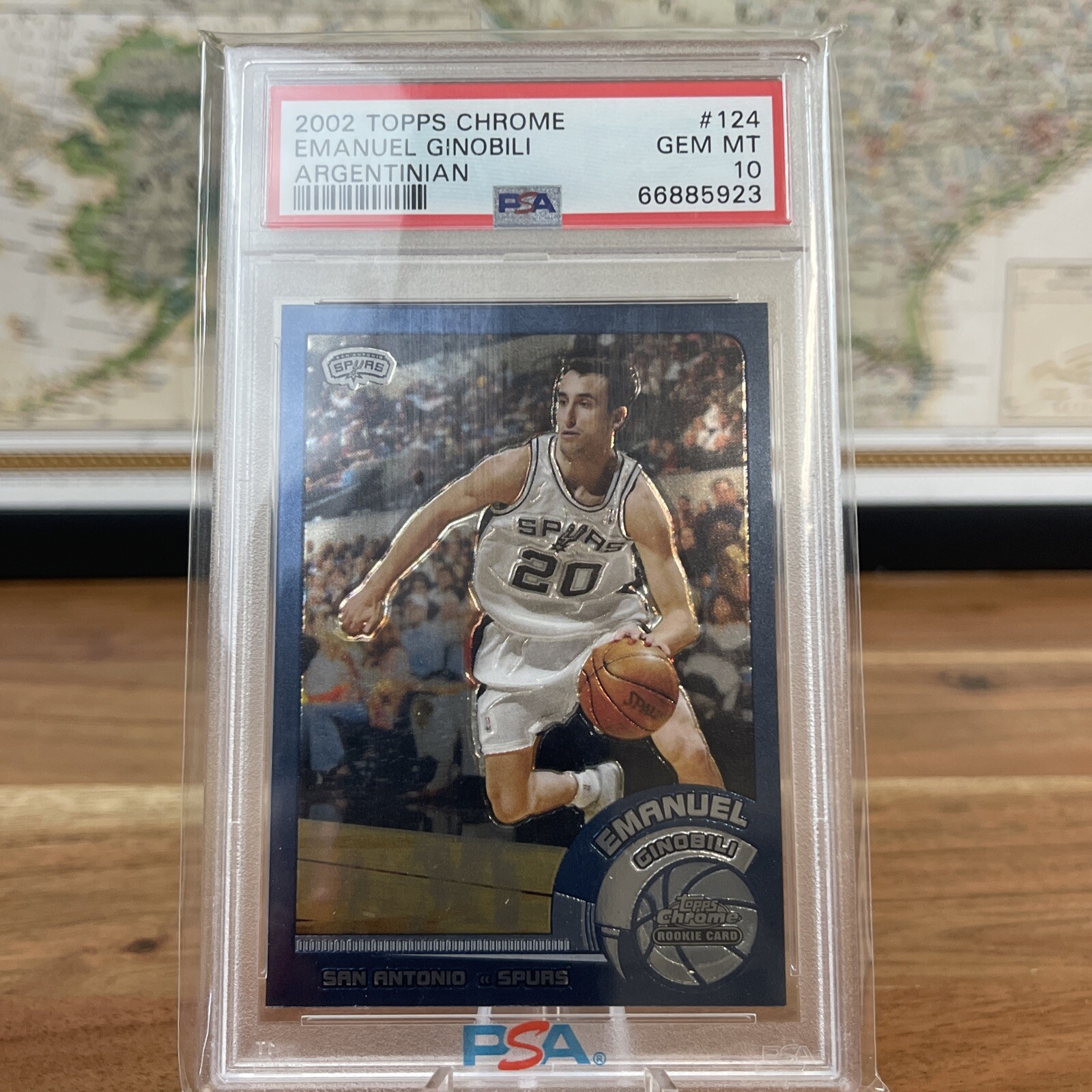 2002-03 TOPPS CHROME EMANUEL MANU GINOBILI ROOKIE RC ARGENTINIAN PSA 10 SPURS