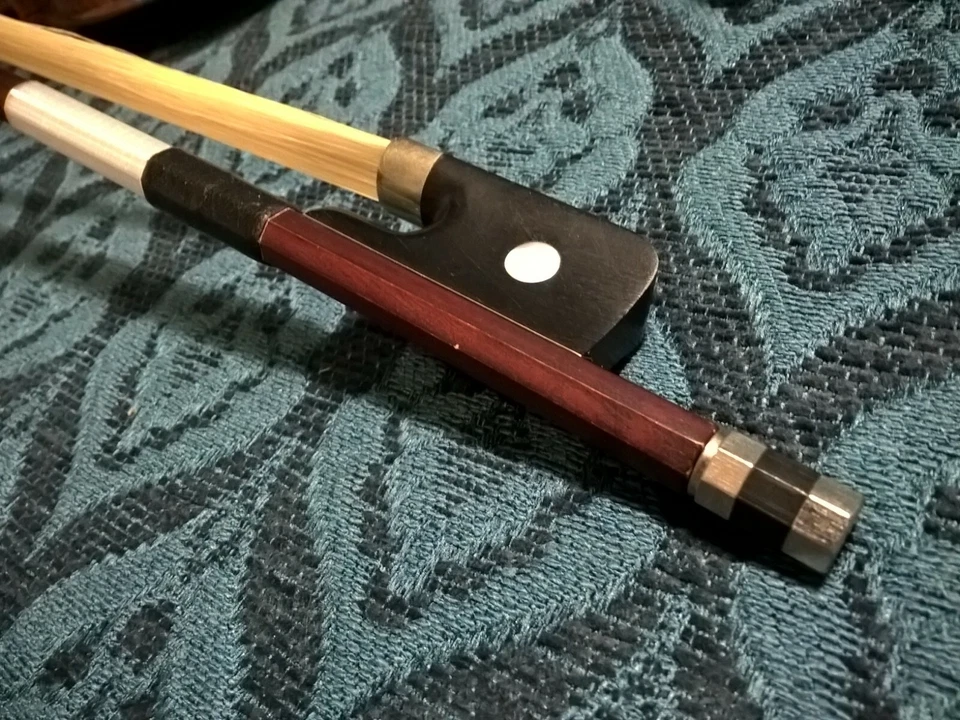 BFD Thanks Promo! Brazilwood Cello Bow 1/4 #120 Oct Ebony lined Paris Eye Frog  - Image 2 of 4