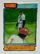 1975 Record Breaker Tom Seaver Original Watercolor Painting 1/1 Andy Friedman