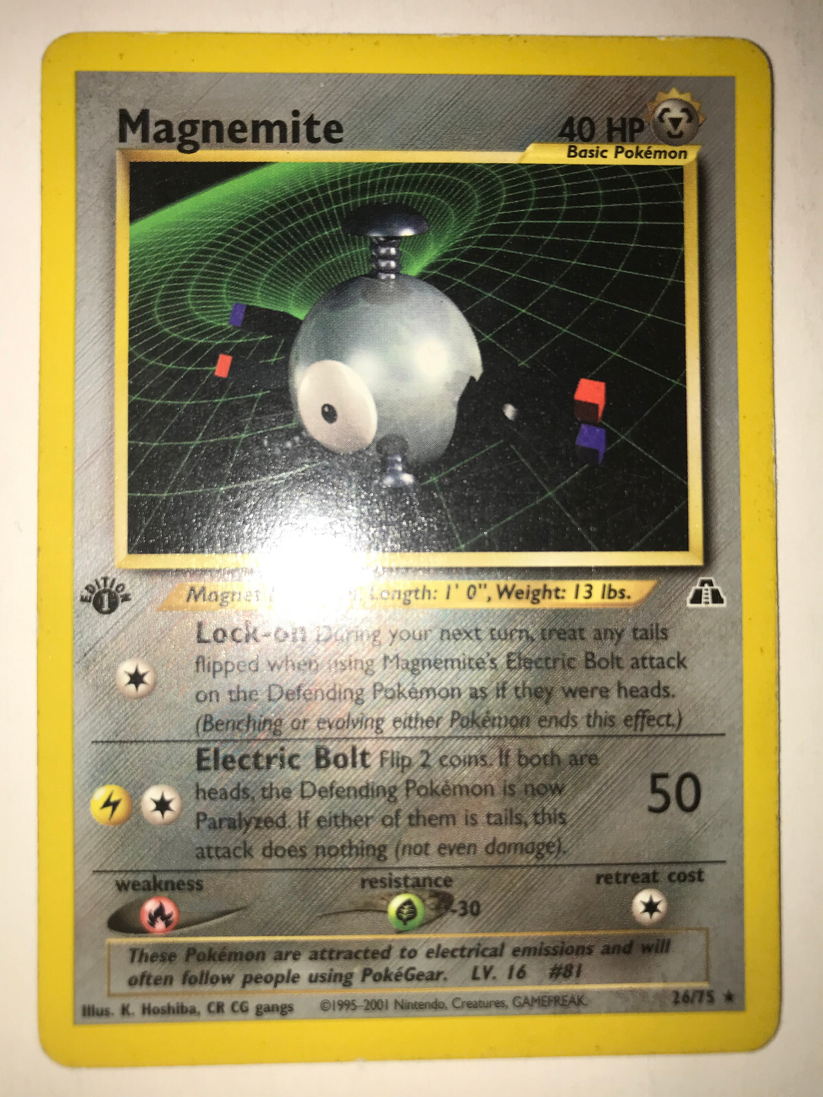 Magnemite 26/75 1st Edition RARE Pokemon Neo Discovery 2001 Vintage WOTC LP