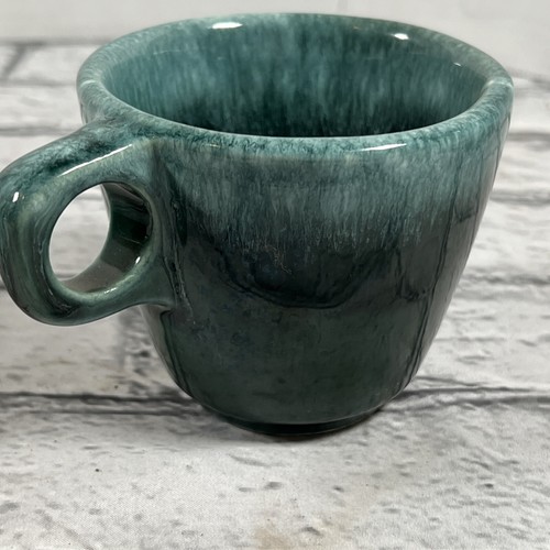 Lote de 2 tazas de café vintage casco esmalte por goteo verde mango en O taza horno prueba EE. UU. - Imagen 9 de 11