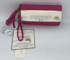 Adrienne Vittadini Charging Wallet W Place For Your Phone Hot Pink NEW $60.00