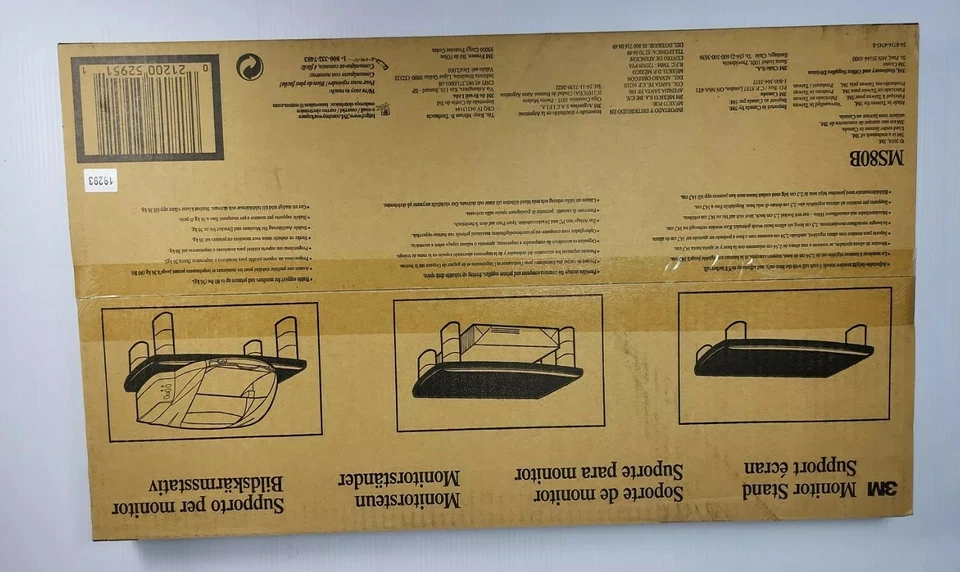3m Adjustable Height Monitor Stand, 12 x 15 x 1-5 7/8, Black/Silver (MMMMS80B) - Image 2 of 4