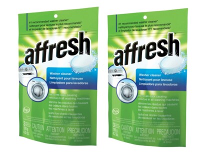 2pk Affresh WASHER CLEANER Washing Machine Removes Odors Cleans Freshens 3 ct. 