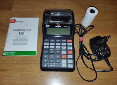 OLIVETTI Summa 301 Schreibrechner, Batteriendeckel fehlt, Farbrolle leer, TOP