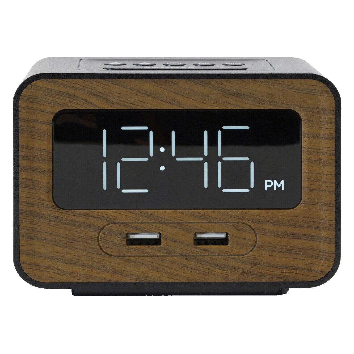 Wooden USB Charging Port Alarm Clocks & Clock Radios