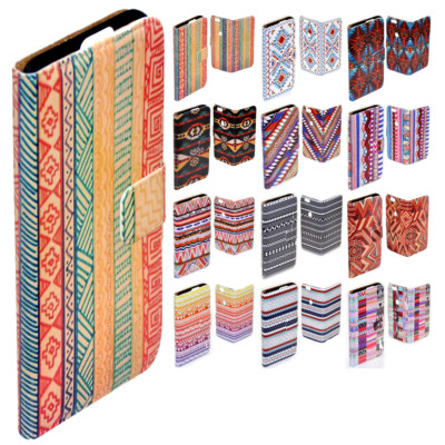 For Samsung Galaxy Note Series - Navajo Tribal Pattern Print Wallet Phone Cover