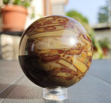 Sfera di Cristallo  162g 49mm Minerale Bamboo Leaf Crystal Sphere Reiki Brasile