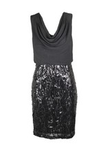 Calvin Klein Black Sleeveless Sequin Cowl Front Sheath Dress 2