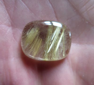 Quartz Rutile Naturel Or - 8,07 Carats, Pierre Brute Splendide, 17,22 X 12,18 Mm
