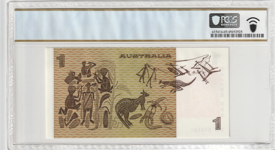 Australia 1982 1 Dollar PCGS Certified Banknote UNC 65 PPQ Gem Pick 42d Queen - Image 2 of 2