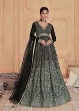 Women's Georgette Sequin Embroidery Anarkali Kurta Pant Salwar Suit