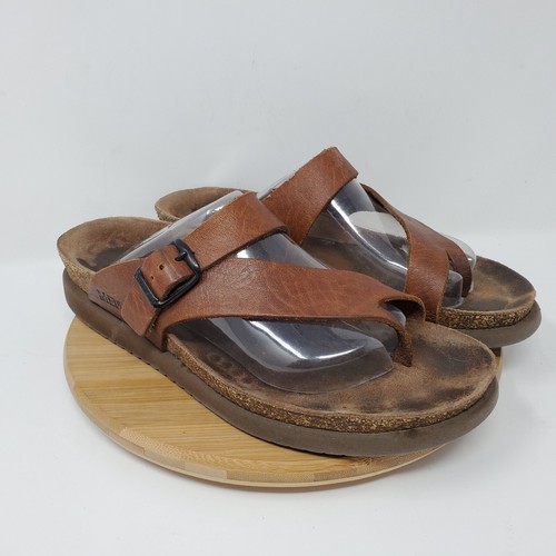 Mephisto Helen Womens 39 Sandals Brown Leather Thong Slide Shoes Comfort |  eBay