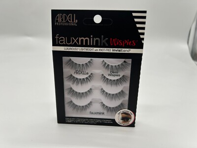 ARDELL PROFESSIONAL FAUXMINK WISPIES LIGHTWEIGHT INVISIBAND EYELASHES 4 PACK NEW