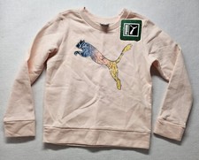Puma Big Girls' Pink Sweatshirt With Glitter Accents Size 5/New