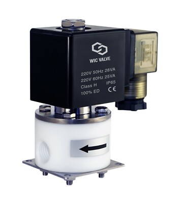 1/4'' Anti Corrosion Salt Water Acid Resistant Electric Solenoid Valve NC 220V AC