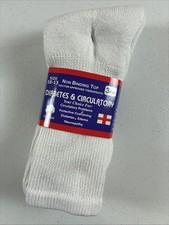 Diabetic CREW circulatory Socks Health Men s WHITE SIZE 10-13 3 PAIR