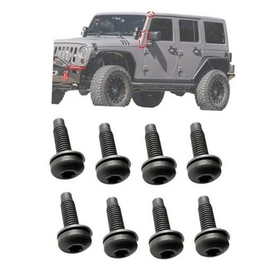 Screws Bolts for Jeep Wrangler JK,M8 Bolts Applied to Windshield black*8pcs
