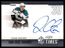 2010-11 SP Authentic Sign of the Times Logan Couture Auto San Jose Sharks
