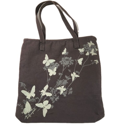 Vintage Y2K Butterfly Tote Bag Organic Cotton Boho Hippie Eco Reusable Bag