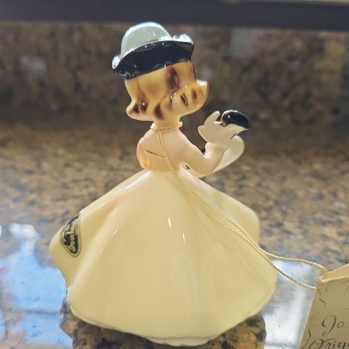 Vintage Josef Originals October Girl Doll Of Month Ceramic Figurine With Tag - Picture 5 of 15