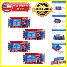 4pcs 12V Relay Module with Optocoupler Isolation for Safe High/Low Level Control