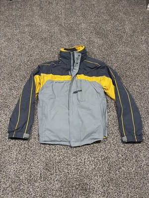 Columbia Interchange Men s L Gray/Yellow/Navy Colorblock 3-in-1 Full Zip Jacket