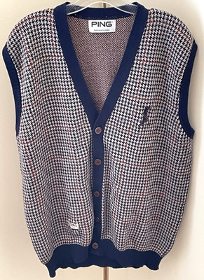 Vintage Ping Golf Vest ''Mr. Ping'' Logo Men's Size 44/XL Waterville Golf Links