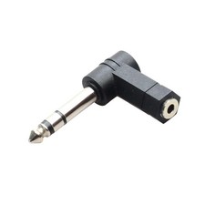 5mm to 6.35mm 1/4" Right Angle Headphone Adapter Plug, New